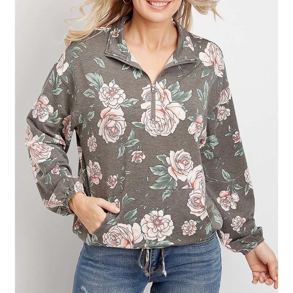 Maurice’s Floral Cinched Hem Pullover
